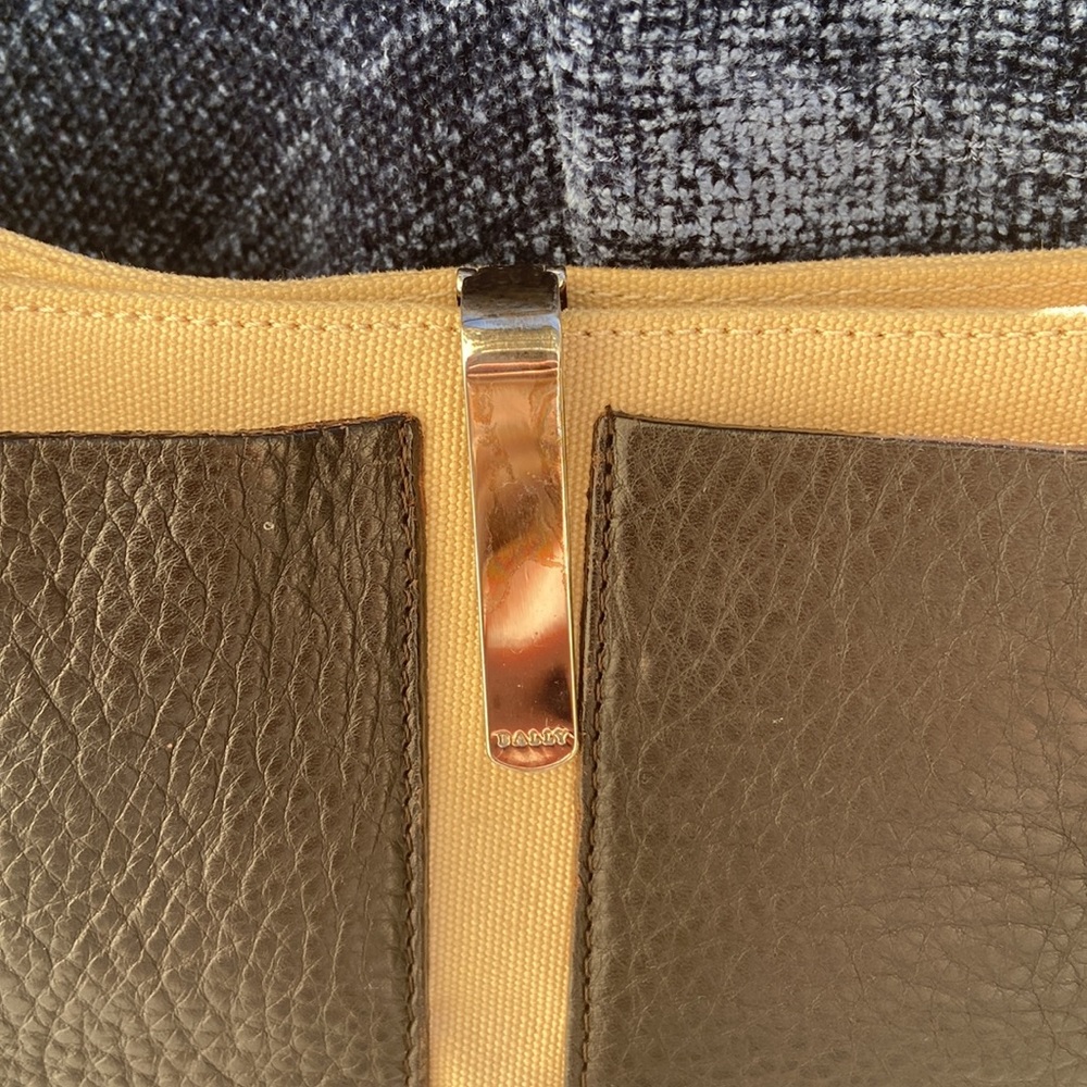 Bally Mod Hobo Brown Leather Beige Canvas Shoulder Handbag Purse - Picture 5 of 14